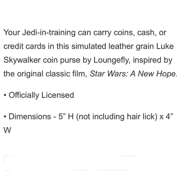 Loungefly Luke Skywalker LucasFilm Chibi Zipper Coin Bag Keychain RARE - Picture 3 of 16